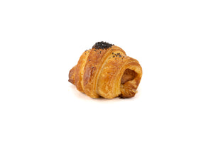 Mini croissant de frankfurt y cebolla caramelizada sin gluten